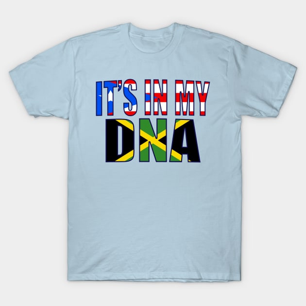 Puerto Rican And Jamaican Mix Flag DNA Heritage Gift T-Shirt by Just Rep It!!